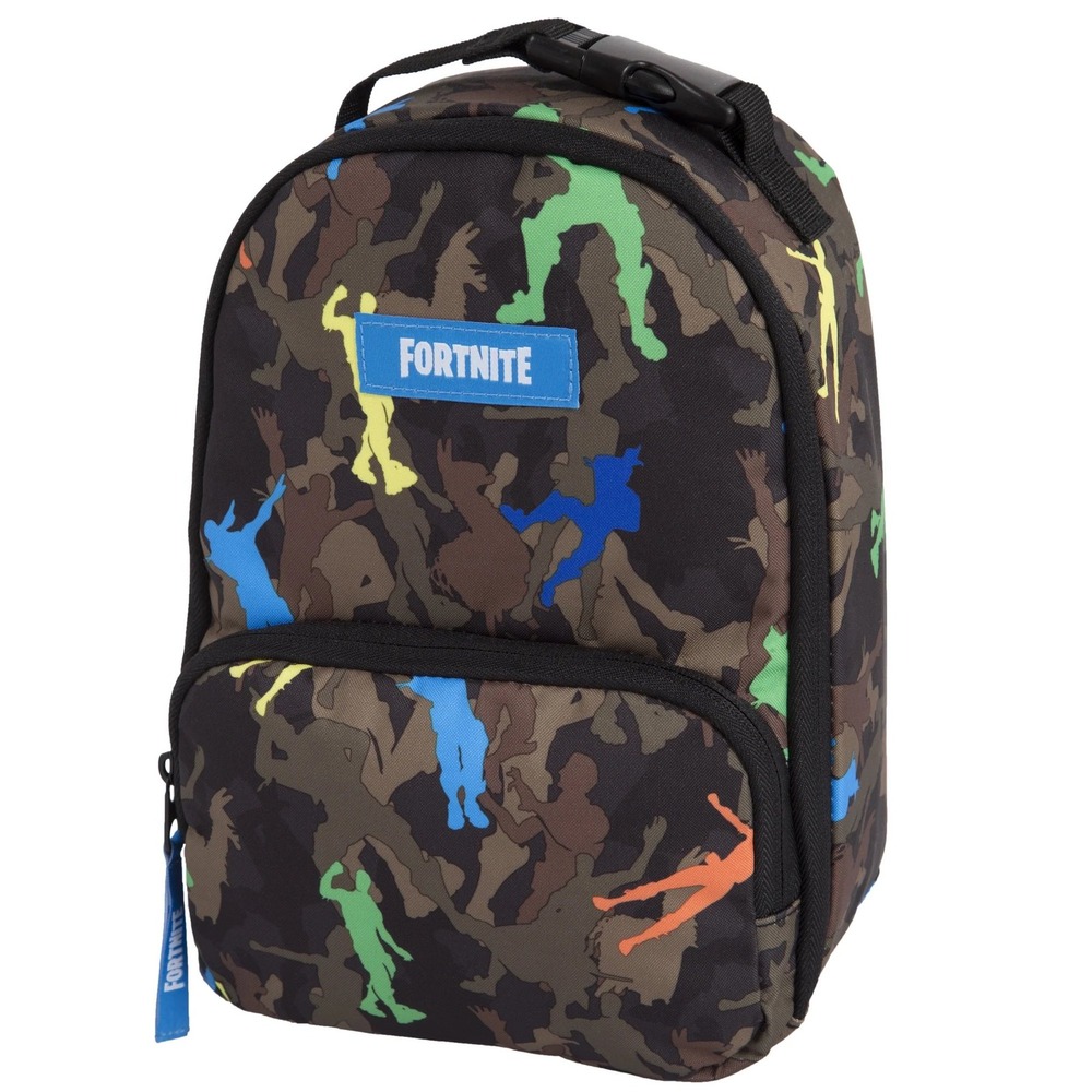 Fortnite Lunch Box Kids OS Black Camo Polyester Insulated‎ Emote Print NEW